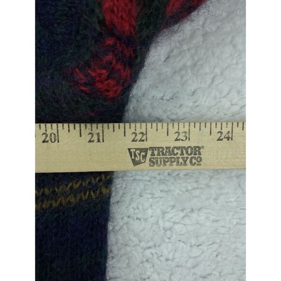 VINTAGE Talbots Wool Blend Sweater Mens M Mohair Plaid 80s Retro Christmas RARE - Picture 14 of 16